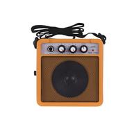 aqxreight Amplificateur de Guitare 5 W Haut-Parleur avec 3 Entrées 5 Mm 6 35 Mm/Sortie 4 Pouces Prend en Charge Le Réglage du Volume Overdrive Vous Allez Voyager Amplificateur de Guitare de (Yellow)