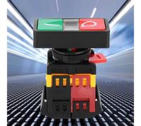 aqxreight AS-22/25N Interrupteur à Bouton-poussoir Lumineux LED Commande Marche/arrêt à Double Circuit avec Action Momentanée pour Usage Industriel et Domestique Interrupteur évalué 220 V CA avec