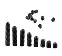 aqxreight Assortiment Vis sans Tête Hexagonal Noir M3, 200 pièces M3 Grade 12.9 Vis de serrage à tête creuse en acier au carbone Attaches 3/4/5/6/8/10/12 / 14mm