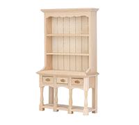 aqxreight Bibliothèque Miniature pour Maison de Poupée, pour Maisons de Jeu à l'échelle 1:12, Conception à 3 Niveaux avec Tiroirs, pour Enfants à Colorier à Faire Soi-même