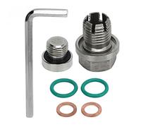 aqxreight Bouchon Vidange, kit de réparation de Filetage autotaraudeur en Acier Inoxydable avec clé hexagonale et Joint torique (M12,1-1,5 x 15 mm)