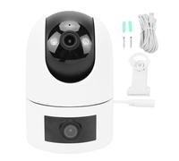 aqxreight Caméra de sécurité PTZ 3MP Double Objectif WiFi BT 2K HD Caméra de Surveillance Intérieure et Extérieure avec Rotation Verticale à 355° Suivi Automatique Détection de Mouvement