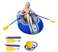 aqxreight Canoë en PVC pour 1 Personne, Bateau Gonflable, Ensemble de Kayak avec Pagaie et Pompe à Air Pliable, Petit, Léger, Facile à Transporter, Confortable, Sûr, Stable et Portable Plus Plus PVC