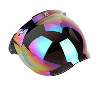 aqxreight Casque de Moto Visor Sun Lens Retro Protection de L'objectif PC à 3 Snap à 3 Snap pour les Débris de Poussière Riding with Scratch