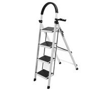 aqxreight ¨¦Chelle ¨¤ 4 Marches avec H ¨¦Chelle ¨¤ 4 Marches avec Mains Courantes Tabouret Pliant ¨¤ 4 Marches en Acier ¨¦Pais ¨¦Chelle en Acier Robuste Portable pour Int¨¦Rieur Blanc Notre Marche