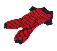 aqxreight Combinaison d'intérieur pour Chien, Vêtements Doux, Body en Polyester pour Chiens, Chemise à Rayures à Manches Longues, SY59, Couleur Contrastée Grise L, Lorsque Vous êtes à l'aise, (M)