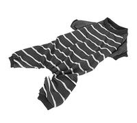 aqxreight Combinaison d'intérieur pour Chien, Vêtements Doux, Body en Polyester pour Chiens, Chemise à Rayures à Manches Longues, SY59, Couleur Contrastée Grise L, Lorsque Vous êtes à l'aise, (L)