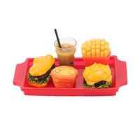 aqxreight Dollhouse Fast Food 1/12 Résine Mini Hamburger Fries Set pour Accessoires Alimentaires Miniatures Que Vous Transportez Facile à Ranger sans et Est Une Restauration Rapide en Résine Légère