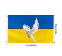 aqxreight Drapeau Ukrainien Peace of Flag 3 X 5 Ft Ukraine Flag Polyester Ukrainian Peace avec des œillets en Laiton Ces Fêtes Sont des Festivals et Vous Affichez également. et