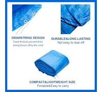 aqxreight Dute Couverture DE Piscine Rectangulaire Bleu PE Couverture DE Piscine Portable pour Les POCLOS GOURS des PERS (13 Pieds)