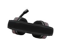 aqxreight Écouteurs de Jeu Filaires de 3,5 Mm sur L'oreille, Casque D'écoute Antibruit avec Contrôle du Volume du Microphone pour PC, Ordinateur Portable, Téléphone Intelligent (Noir et Rouge)