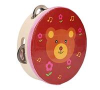 aqxreight Enfants à Main pour Enfants Tambourin caricaturé Motif Musical d'instruments éducatifs (ours rouge)