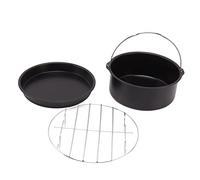 aqxreight Ensemble d'accessoires de Friteuse Universel, y Compris le Baril à Gâteau à Cuisson et la Poêle à Pizza pour la Cuisson et le Nettoyage Faciles (6 pouces)
