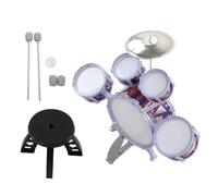 aqxreight Ensemble de Batterie pour Enfants, Différentes épaisseurs, Excellente Voix, Améliore la créativité, Kit de Batterie, Ensemble de Jazz, Votre Tabouret approprié, Petit Grand Tambour et