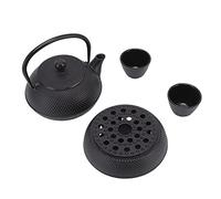 aqxreight Ensemble de Bouilloire en Fonte 800 Ml en Fonte à économie d'énergie Théière en Luxueuse Très Durable avec Tapis Chauffant et Passoire pour Tasses à Votre Goût élevé Ce Fer en Attendant