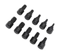 aqxreight Ensemble d'extracteurs de Vis, 10 Pièces Kit d'Extracteur en Acier CR V de qualité Industrielle 1/8" 13/32", Extracteur Hexagonal en Spirale Gauche pour Vis Dénudées Rouillées,