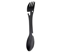 aqxreight Ensemble d'ustensiles de Camping Multifonctionnels de 5 Pouces, Cuillère en Acier Inoxydable, Fourchette, Ouvre-bouteille, Ouvre-boîte, Coupe-dents de Scie pour les Voyages en Plein Air, la