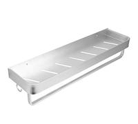 aqxreight Étagère DE Salle DE Bain W Mount Space Aluminium Douche en Une Seule Couche étagère Rangement Shampooing RACK50CM ATTAGE Commercial avec ROCHEM (50cm avec Crochet et Tige)