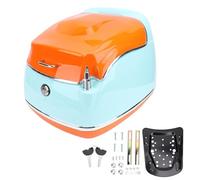 aqxreight Étui Arrière à Moto avec Serrure et clé étanche Rétro à 38L ABS Motal Motorcycle Boîte à Bagages Arrière Universal Fit Top Box pour Le Scooter à Vélo électrique (Blue)