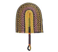 aqxreight Éventail en Paille tissé à la Main, Décoration Murale, Accessoire Décoratif avec Poignée en Cuir pour Décoration Murale, Tissage d'herbes Marines, Mise en Valeur et Séchage Traditionnels