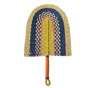 aqxreight Éventail en Paille tissé à la Main, Décoration Murale, Accessoire Décoratif avec Poignée en Cuir pour Décoration Murale, Tissage d'herbes Marines, Mise en Valeur et Séchage Traditionnels