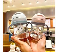 aqxreight Gobelet à Paille lesté de 250 Ml, Résistant aux Motifs d'animaux, Poignée pour bébé, Gobelet à Rabat pour Bleu, Peu Importe la Tasse Ca