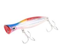 aqxreight Grand Leurre Popper de 12 Cm/45 G, Leurre Artificiel avec Yeux 3D, de Pêche Dur Popper avec Hameçons et Anneau pour Eau Salée et Eau Douce. Crochet Solide pour Améliorer l'acier en