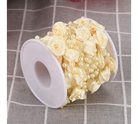 aqxreight Guirlande de Perles Roses 10 M - Fil perlé ABS pour Mariage, Fête et Décoration DIY |Perles Chatoyantes Coupées à Longueur, Toile de Fond et Accents Floraux (Beige)