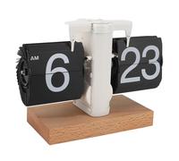 aqxreight Horloge Flip Bureau Auto MÉCANIQUE Flip 12H AM PM PM Base Base Batterie Vintage R Table Digital CORLOGNE pour Page Blanch (Page Noire)