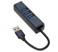 aqxreight Hub 3.0 USB 3.0 à 4 Ports pour Ordinateur Portable et PC - Adaptateur Multiport Rapide de 5 Gbit/S avec Trou de Stockage, Compatible avec des Disques Flash et Plus
