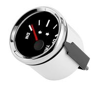 aqxreight Jauge de Garniture de Bateau 52 Mm avec Rétroéclairage Rouge IP67, Balance de qualité Marine pour Yacht et Navire, Ajustement Universel, Cadran Noir, Couvercle argenté, écran en Verre