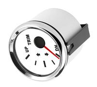 aqxreight Jauge de Garniture de Bateau 52 Mm avec Rétroéclairage Rouge IP67, Balance de qualité Marine pour Yacht et Navire, Ajustement Universel, Cadran Noir, Couvercle argenté, écran en Verre