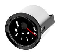 aqxreight Jauge de Garniture de Bateau 52 Mm avec Rétroéclairage Rouge IP67, Balance de qualité Marine pour Yacht et Navire, Ajustement Universel, Cadran Noir, Couvercle argenté, écran en Verre