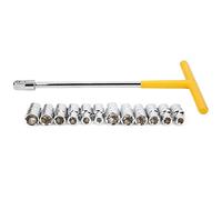 aqxreight Jeu de 13 Clés à Douille Hexagonales en Forme de T, Manchons en Acier Robustes pour l'entretien des Voitures et des Machines, Kit d'outils Manuels Compacts avec 12 Douilles pour les