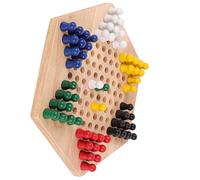 aqxreight Jeu de Dames Chinoises en Bois Jeu de société Halma pour Enfants et Familles Construction de Stratégie avec des Pièces Colorées en Bois d'hévéa pour Apprendre et s'amuser