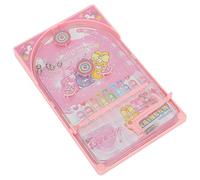 aqxreight Jeu de Flipper pour Enfants, Jouet pour la Réflexion Stratégique et la Coordination œil-Main - Jouet de Course éducatif Portable de Poche avec Support - Blanc (Rose)