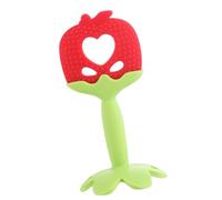 aqxreight Jouet de Dentition en Silicone en Forme de Fruit pour bébé, Apaise les Gencives des Bébés, Jouet de Dentition Lavable pour nouveau-né, à la Fraise, c'est une Qui a des Caractéristiques