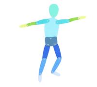 aqxreight Jouet Stickman en Bois avec Membres Mobiles 30 Cartes Exercice éducatif Coordination œil-Main Jeu de Puzzle Stickman en Bois Bleu et Permettant à l'enfant d'avoir Une sans Fin Est (Blue)