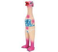 aqxreight Jouets à Mâcher en Forme de Poulet Grinçant en Latex avec Son de Cri, Jouet Interactif Peint à la Main pour Mâcheurs Agressifs, Grincement des Dents et Plaisir Ludique (#2)