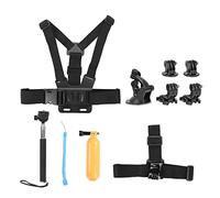 aqxreight Kit d'accessoires Universels pour Caméra d'action 6 Pouces pour 7 6 5, Support de Caméra de Sport avec Perche à Selfie, Ventouse, Sangle de Poitrine, Adaptateur de Trépied, pour