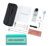 aqxreight Kit d'aiguisoir Professionnel à Angle Fixe avec 6 Pierres à Aiguiser, Base Rotative à 360° et Pince Rabattable pour Affûter la Construction en Alliage, Affûtage Manuel du Chef