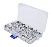 aqxreight Kit d'assortiment de Connecteurs électriques d'épissure Bout à Bout Non Isolés, Bornes de Fil étamé en Cuivre de 450 Pièces, Placage électrique de Surface en étain, le Cuivre Est Donc un