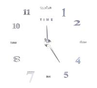 aqxreight Kit D'autocollants D'Horloge Murale de Bricolage 3D, Grande Horloge Murale Moderne avec Kit D'autocollants de de Miroir pour la Salle de Bureau ¨¤ Domicile, Horloge