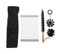 aqxreight Kit de Nettoyage de Cheminée, Tiges D'extension Flexibles avec Connexion à Verrouillage par Pression pour Une Action de Balayage Puissante, Nettoyage Sûr du Bas vers (Tête de Brosse de 15