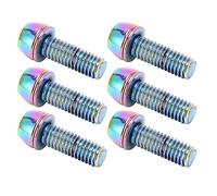 aqxreight KRSCT 6PCS Vis de Tige de Cycle avec Laveuses Boulons en Acier Inoxydable Vis pour Le Gazon de Direction du Cycle Montagne (M6)