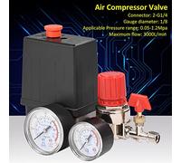 aqxreight Le Petit Régulateur de Soupape de Commande de Pressostat de Compresseur d'air avec Jauges Est un Débit Plus élevé que Le Piston d'étanchéité Traditionnel et de Type V à Anneau Résistant