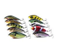 aqxreight Leurre de Pêche 2,8 Pouces / 0,5 Oz Appât Dur Bionique avec Hameçon Triple Leurres de Pêche à Hochet Artificiels Coulants Réalistes pour Bar, Brochet, Eau Salée, Eau Douce, VIB Permettant