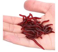 aqxreight Leurre de Pêche 4 Cm en Plastique Souple Appât de Ver de Terre 200 Pièces Action de Natation Artificielle pour Bar Carpe Eau Salée Eau Douce (200 pièces par Paquet)