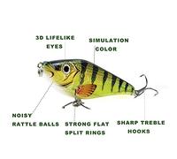 aqxreight Leurre de Pêche au méné de 3,0 Pouces / 0,5 Oz Appât Dur Bionique Leurre Coulant Jerk Bait Crankbait de Pêche Artificiel Réaliste Balle Garder avec l'équilibre de l'Appât Semble