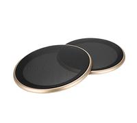 aqxreight Lot de 2 Couvercles de Haut-Parleur de 8 Pouces, Grille de Protection en Métallique, Couvercle Décoratif en Plastique ABS pour Petits Haut-parleurs de Voiture, Noir (Or + Noir)